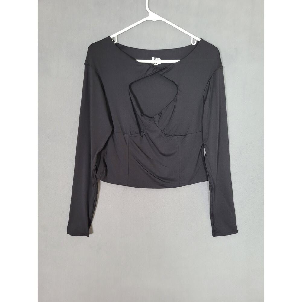 XXTAXN Women's Cutout Yop Long Sleeve Shirt Sexy Top Black XL